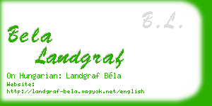 bela landgraf business card