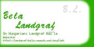bela landgraf business card
